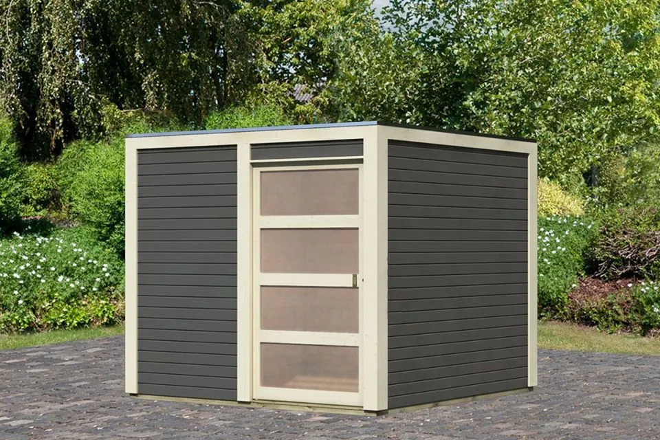 Karibu | Tuinhuis Qubic 1 | Terragrijs