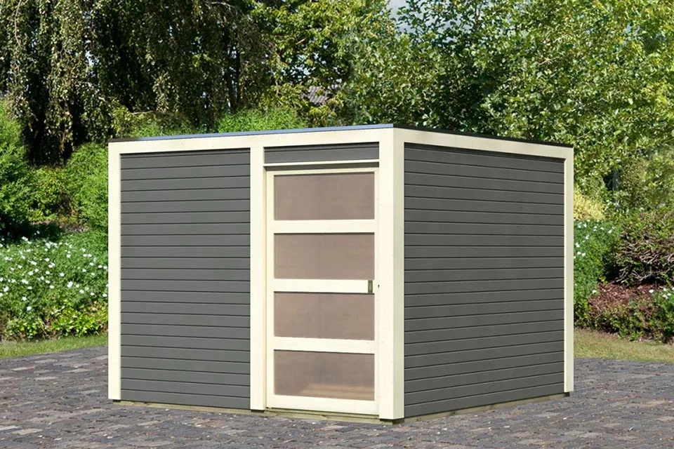 Karibu | Tuinhuis Qubic 2 | Terragrijs