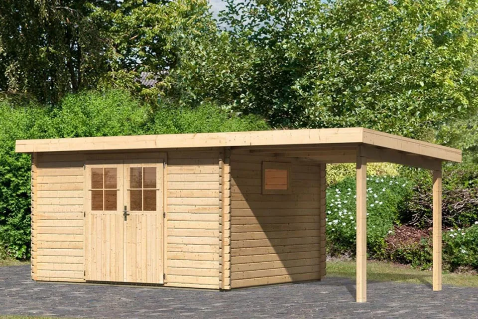 Karibu | Tuinhuis Torgau 4 met Overkapping 2,3