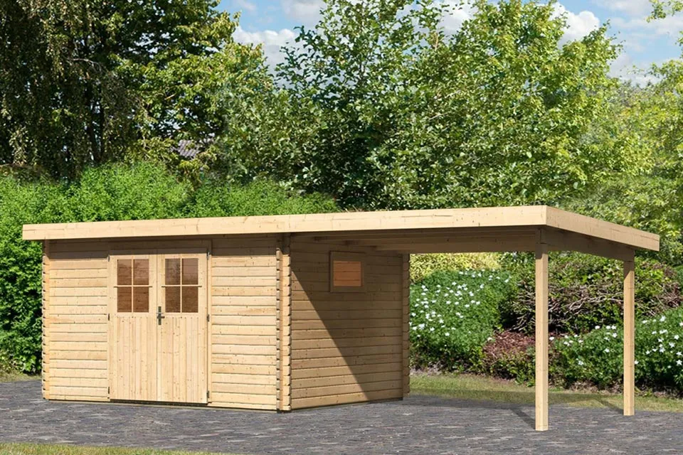 Karibu | Tuinhuis Torgau 4 met Overkapping 3,3