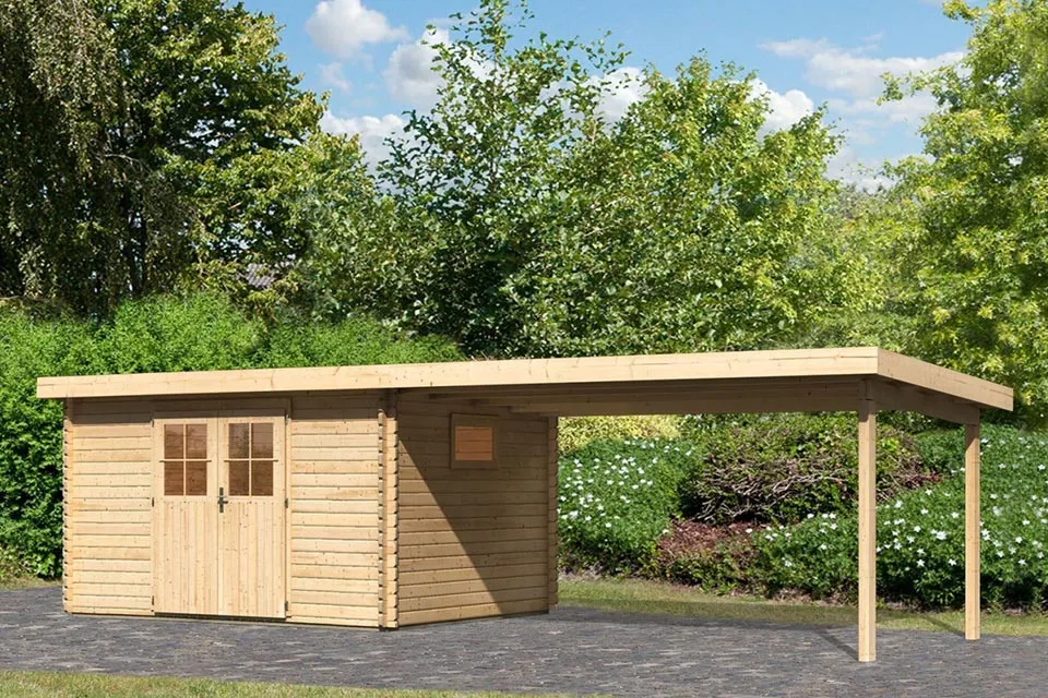 Karibu | Tuinhuis Torgau 4 met Overkapping 4,4
