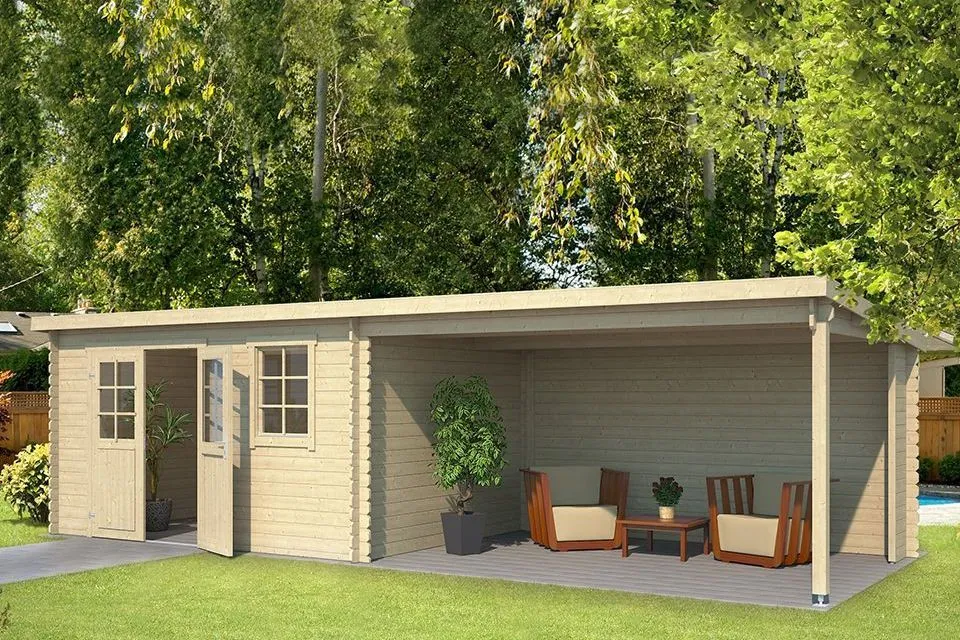 Outdoor Life Products | Tuinhuis met Overkapping Aida 760 x 275
