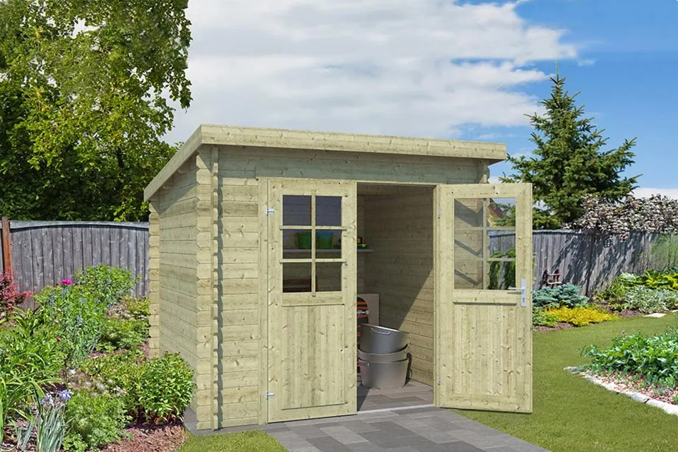 Outdoor Life Products | Tuinhuis Indi 230 x 230 | Geïmpregneerd | Olijfgroen