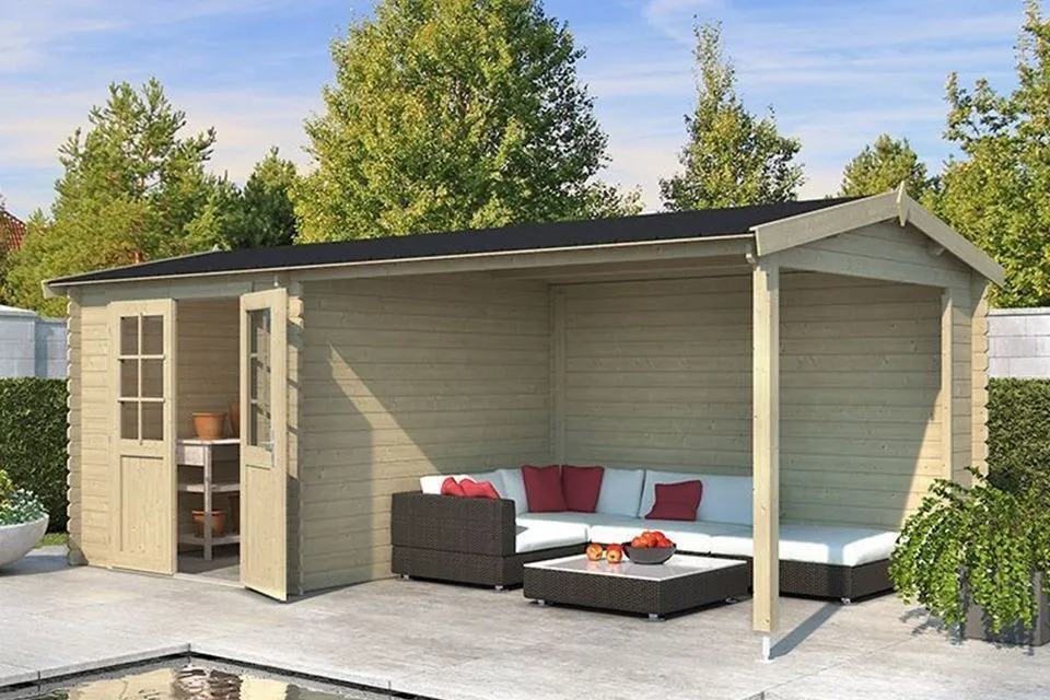 Outdoor Life Products | Tuinhuis met Overkapping Karyna 570 x 275