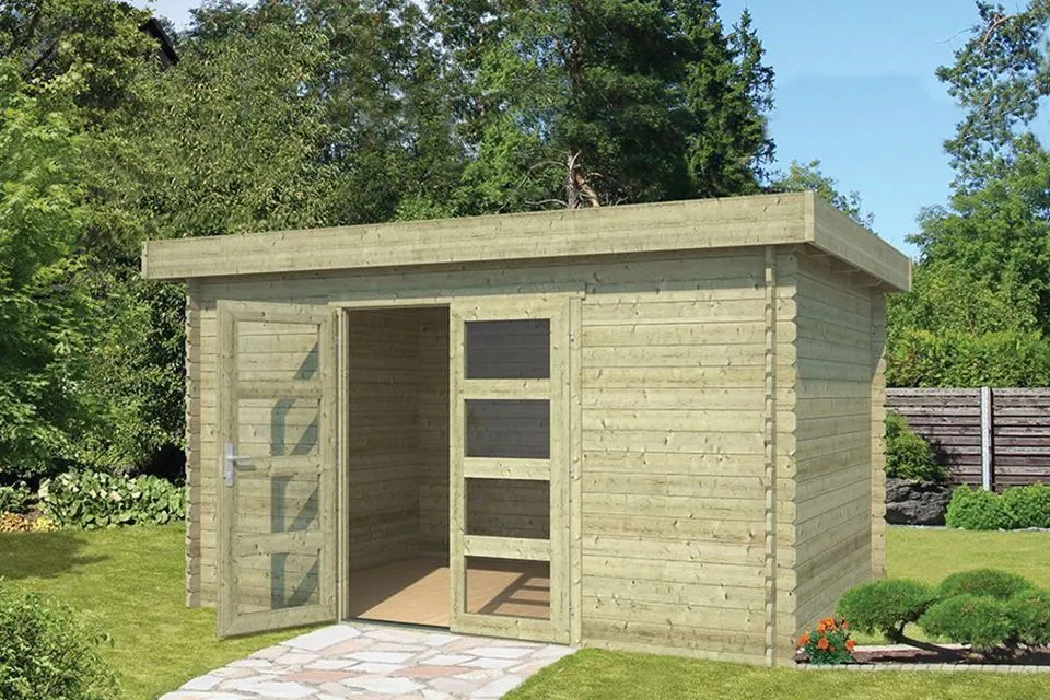 Outdoor Life Products | Tuinhuis Mikkel 380 x 275 | Geïmpregneerd | Olijfgroen Outdoor Life Products | Tuinhuis Mikkel 380 x 275 | Geïmpregneerd | Olijfgroen
