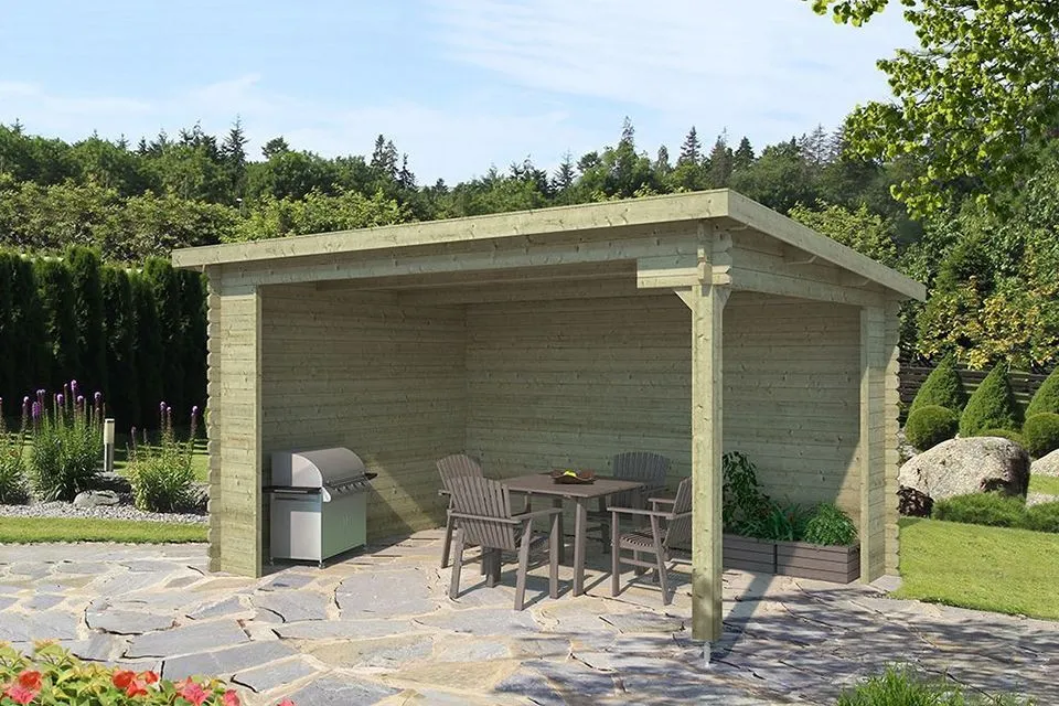 Outdoor Life Products | Overkapping Ragnar 425 x 300 | Geimpregneerd | Olijfgroen