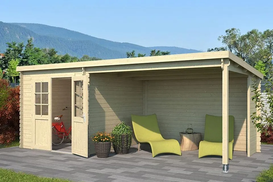 Outdoor Life Products | Tuinhuis met Overkapping Sunniva 570 x 275