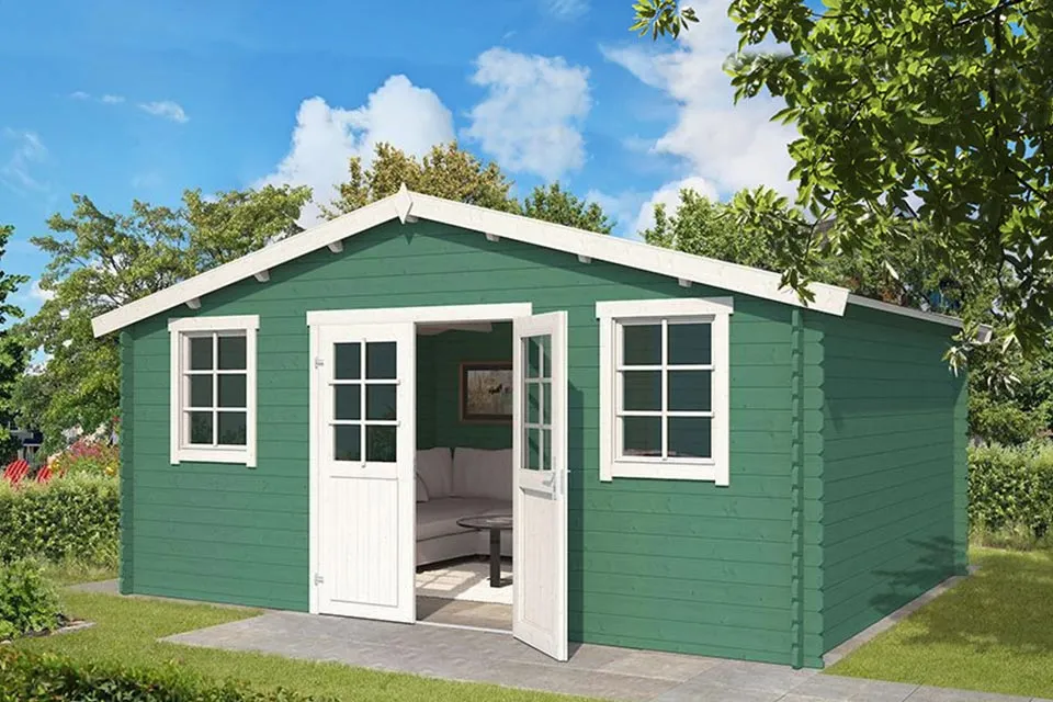 Outdoor Life Products | Tuinhuis Udo 480 x 380 | Gecoat | Platinum Grey-Wit