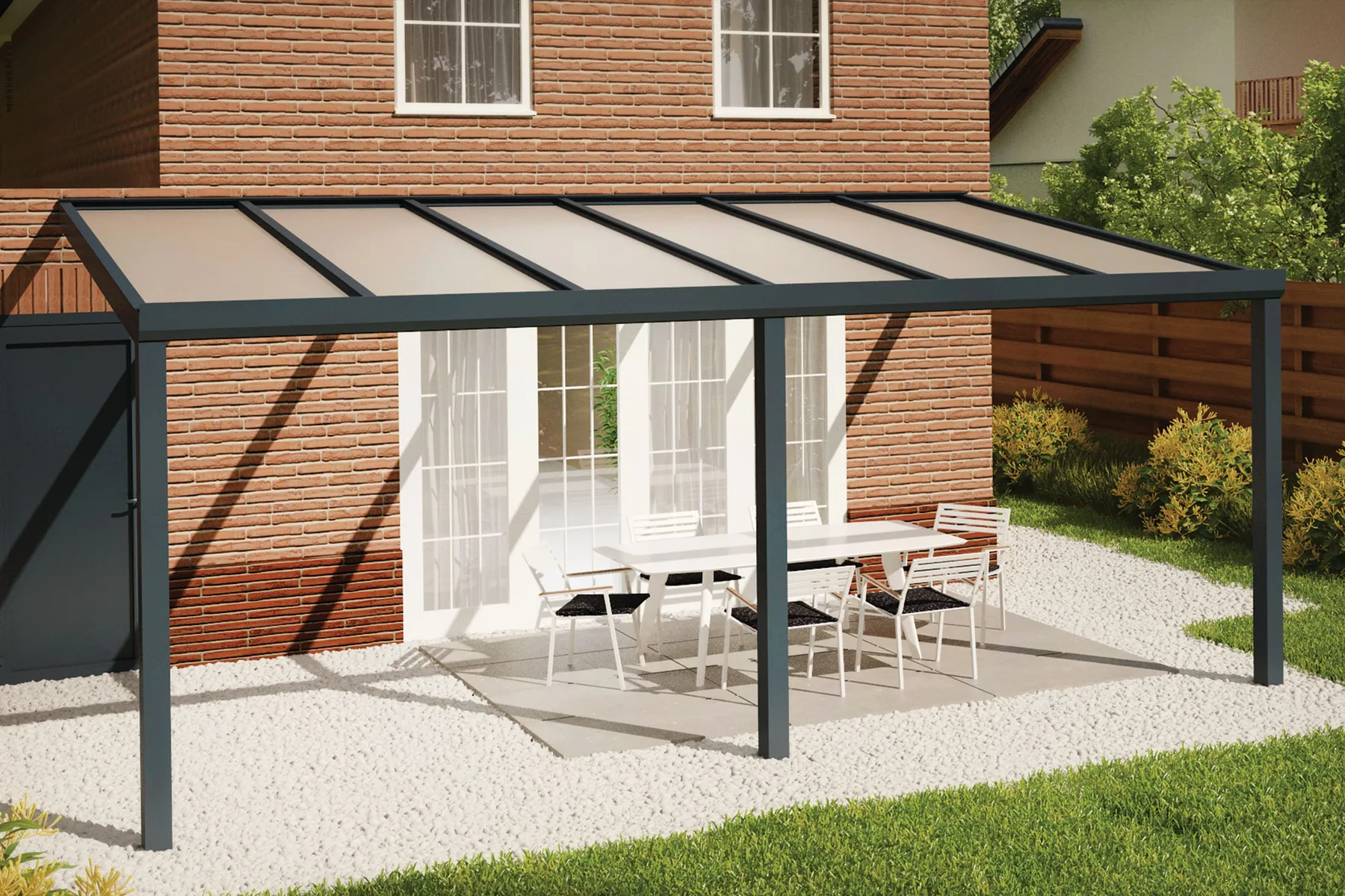 Hoofd rijk engineering Fonteyn | Veranda Comfortline 606 x 300 cm RAL7016 Grijs