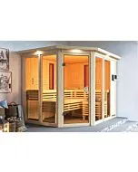 Karibu | Ava Sauna met Dakkraag | Kachel 9 kW Externe Bediening
