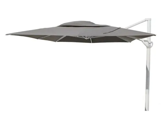 4 Seasons Outdoor | Zweefparasol Siesta Premium 300 x 400 cm | Wit-Charcoal