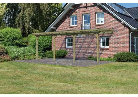 Karibu | Overkapping Model 1 | Grootte C | 622 x 235 x 239 cm | Hogedruk Geimpregneerd