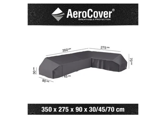 AeroCover | Loungesethoes 350 x 275 x 90 x 30-45-70(h) | L-Platform Rechts