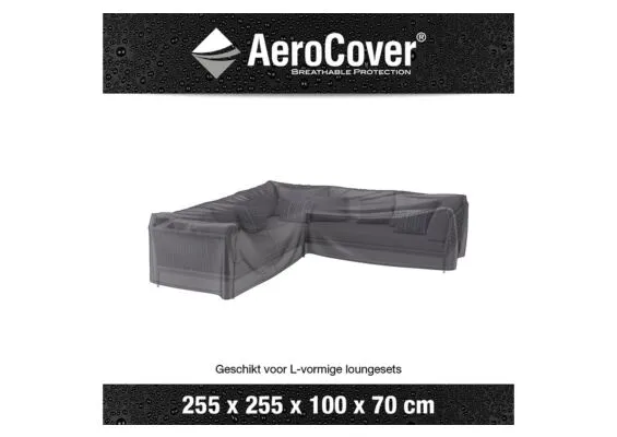 Loungesethoes AeroCover Platinum L-vorm 255 x 255 cm