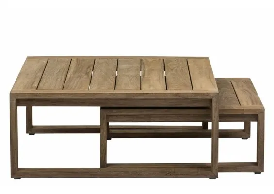 Apple Bee | Koffietafel Antigua 80 x 80 x 38 cm en 60 x 60 x 31 cm | Coastal Teak