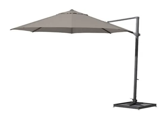 4 Seasons Outdoor | Zweefparasol Siesta Ø 350 cm | Antraciet-Taupe