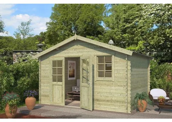 Outdoor Life Products | Tuinhuis Arvid 380 x 300 | Geïmpregneerd | Olijfgroen