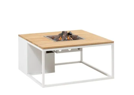 Cosi | Vuurhaard Cosiloft 100 | White Frame | Teak Top