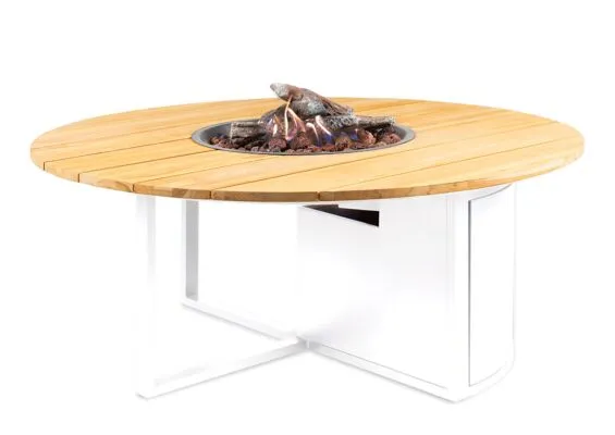 Cosi | Vuurhaard Cosiloft 120 Round | White Frame | Teak Top