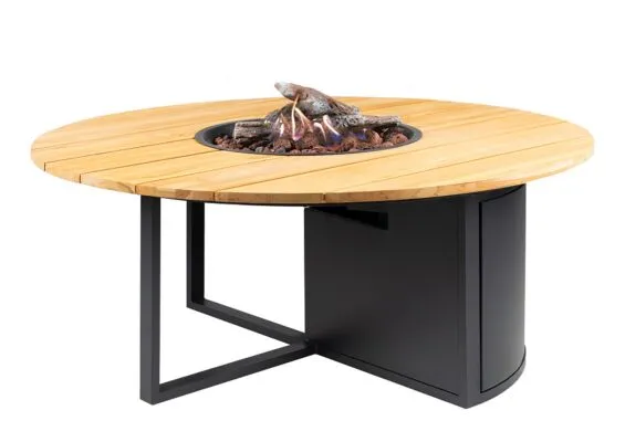 Cosi | Vuurhaard Cosiloft 120 Round | Black Frame | Teak Top