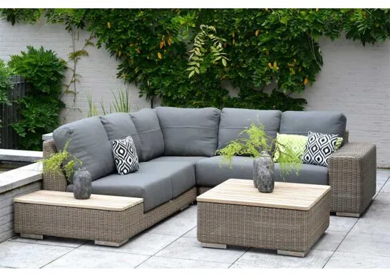 Kingston Loungeset Wicker Teakhout 4 Seasons Outdoor