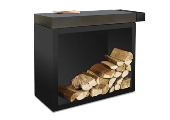 OFYR | Butcher Block Storage 90 | Black - Ceramic Dark Grey