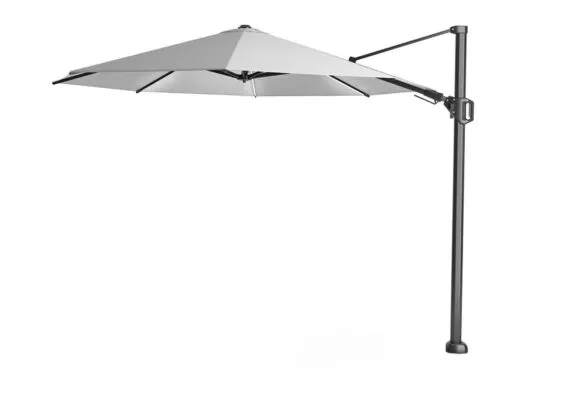 Platinum | Zweefparasol Challenger T² Glow Ø350 cm | Lichtgrijs