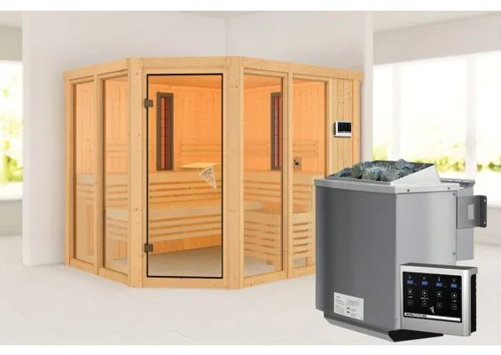 Karibu | Sauna Ava | Biokachel 9 kW Externe Bediening