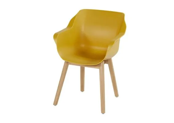 Hartman | Tuinstoel Sophie met Armleuningen Teak | Curry Yellow