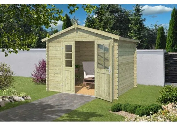 Outdoor Life Products | Tuinhuis Talinn 250 x 220 | Geïmpregneerd | Olijfgroen