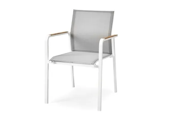 SUNS | Tuinstoel Tutti met Teak Arm | MW | White Grey