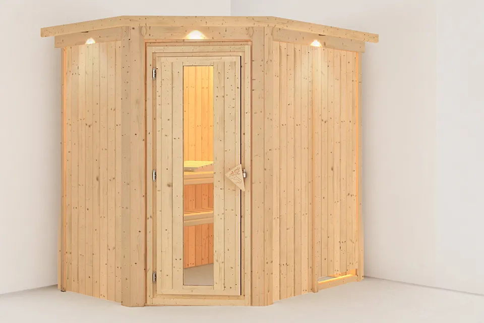 Karibu | Sauna Carin met Dakkraag | Deur Energiesparend Karibu | Sauna Carin met Dakkraag | Deur Energiesparend