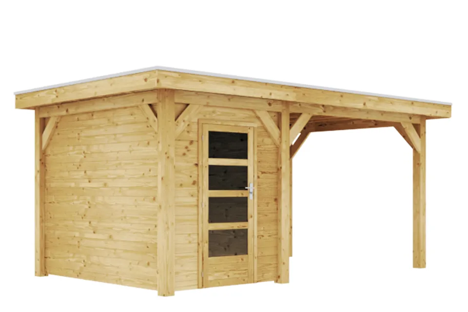 Duxwood | Tuinhuis Davos met Luifel 300 cm | Enkele Deur