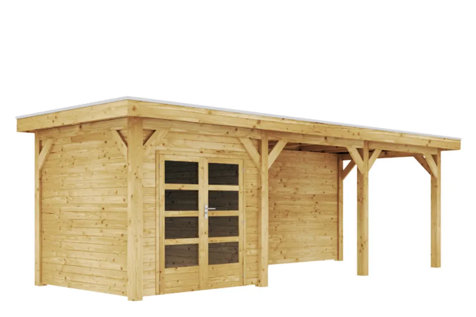 Duxwood | Tuinhuis Davos met Luifel 500 cm | Dubbele Deur
