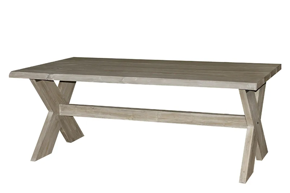 Fonteyn | Tuintafel Cross | Vergrijsd Teak | 240 x 100 Fonteyn | Tuintafel Cross | Vergrijsd Teak | 240 x 100