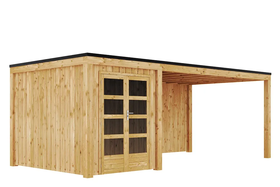 Duxwood | Tuinhuis Garden Design 140 | 200 x 300 cm met Luifel 450 cm | Vuren