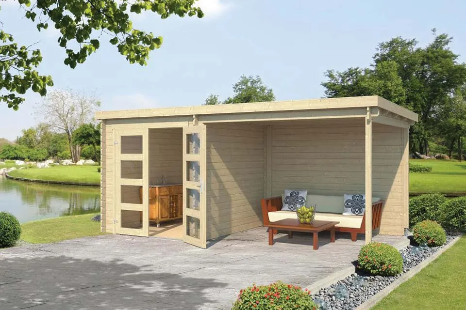 Outdoor Life Products | Tuinhuis met Overkapping Helena 472 x 230 Outdoor Life Products | Tuinhuis met Overkapping Helena 472 x 230