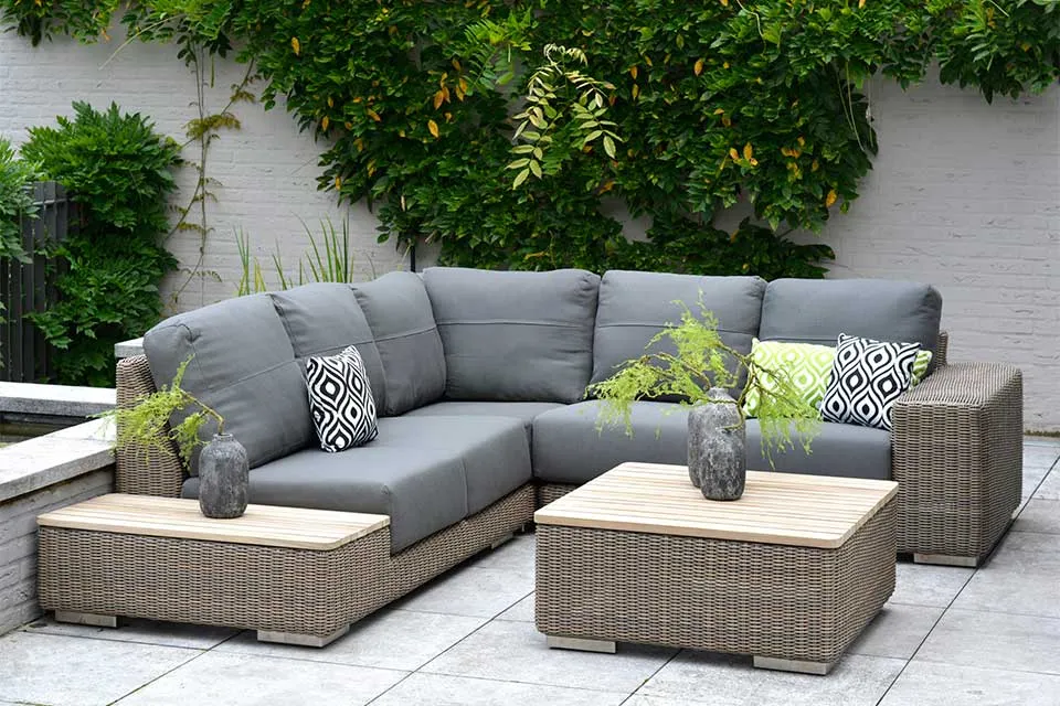 verpleegster Roei uit Toneelschrijver Kingston Loungeset Wicker Teakhout 4 Seasons Outdoor