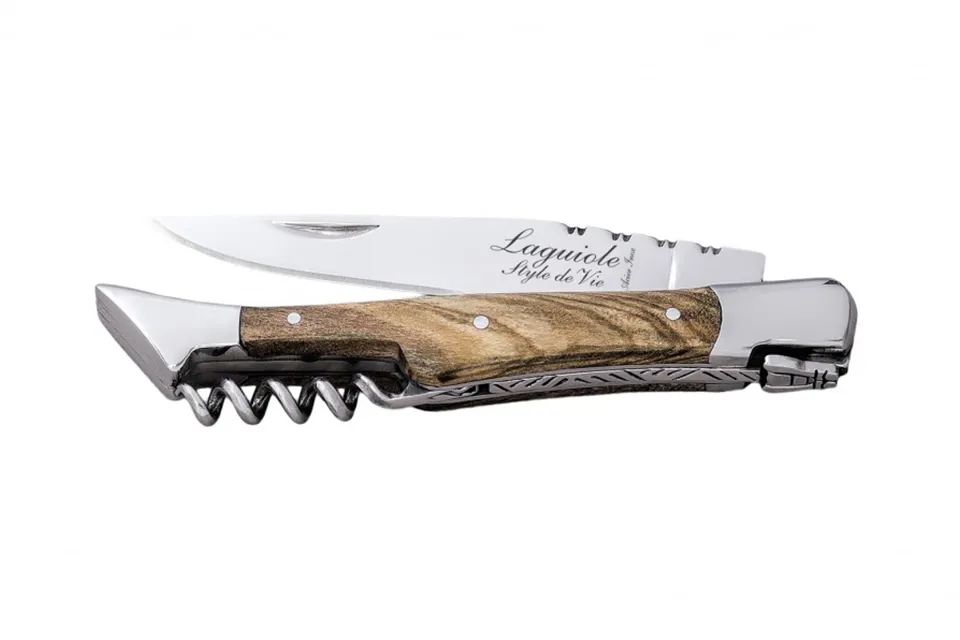 Laguiole | Zakmes Olijfhout met kurkentrekker 2,5 mm