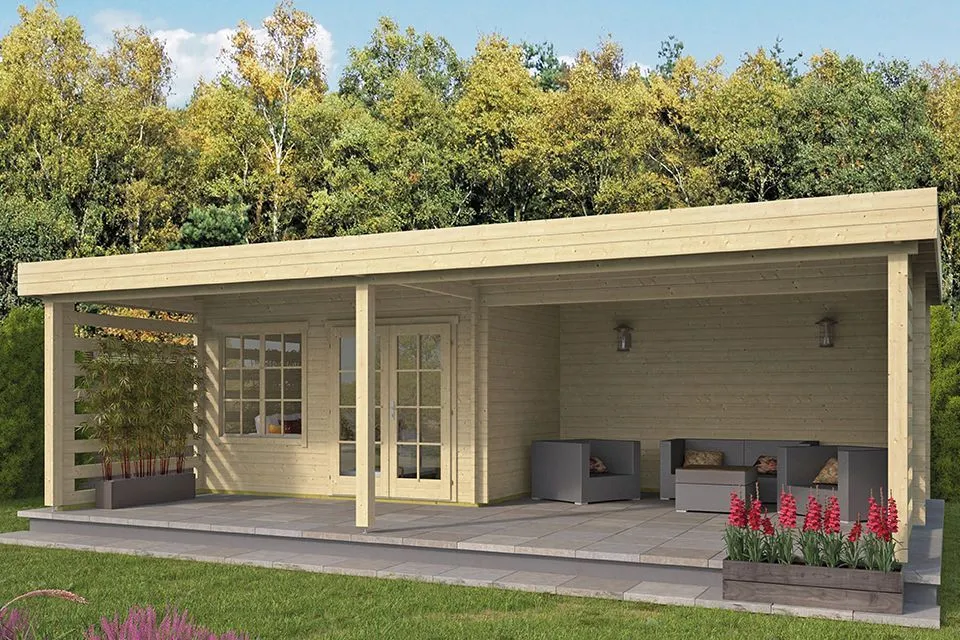 Tuindeco | Tuinhuis Lilou met Overkapping Tuindeco | Tuinhuis Lilou met Overkapping