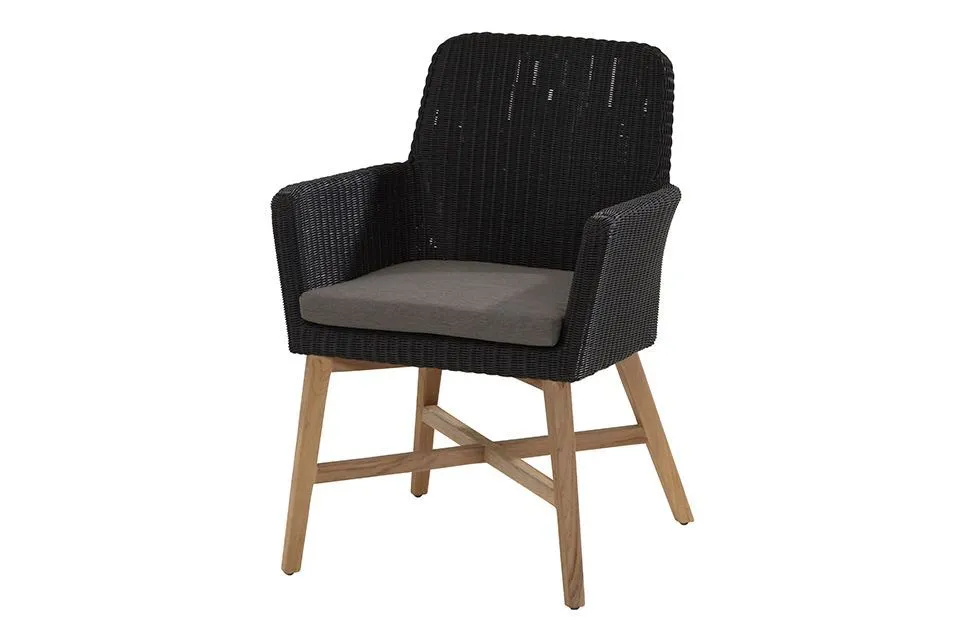4 Seasons Outdoor | Tuinstoel Lisboa | Antraciet | Teak Poten 4 Seasons Outdoor | Tuinstoel Lisboa | Antraciet | Teak Poten
