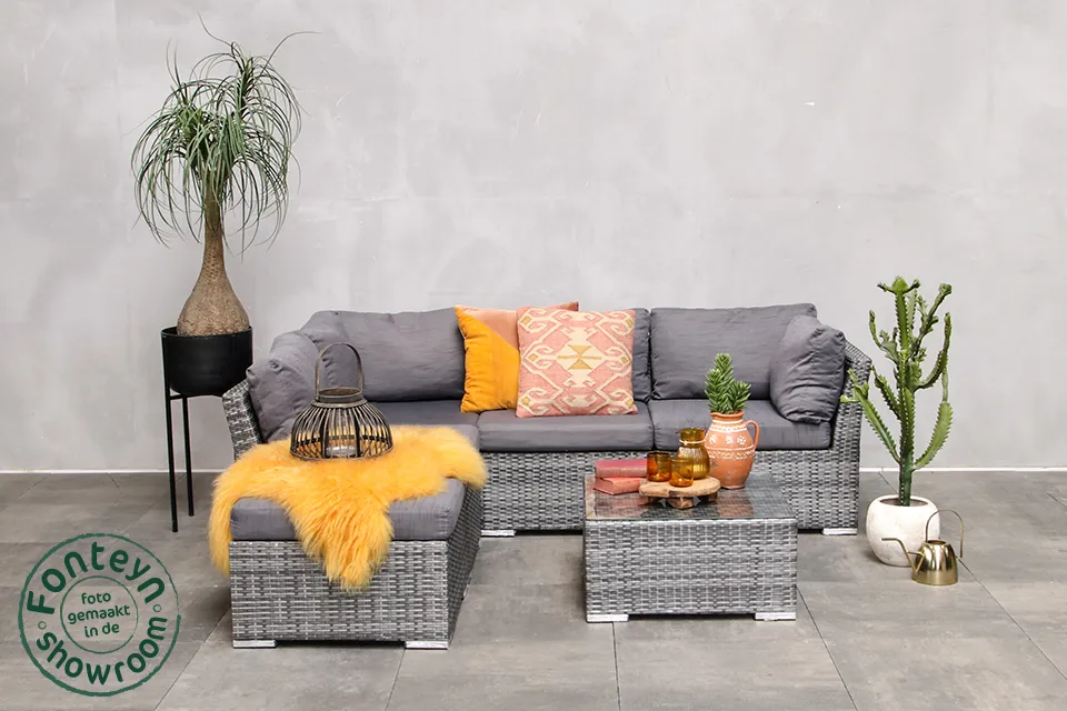 donker nog een keer bed Palermo Loungeset Wicker Fonteyn