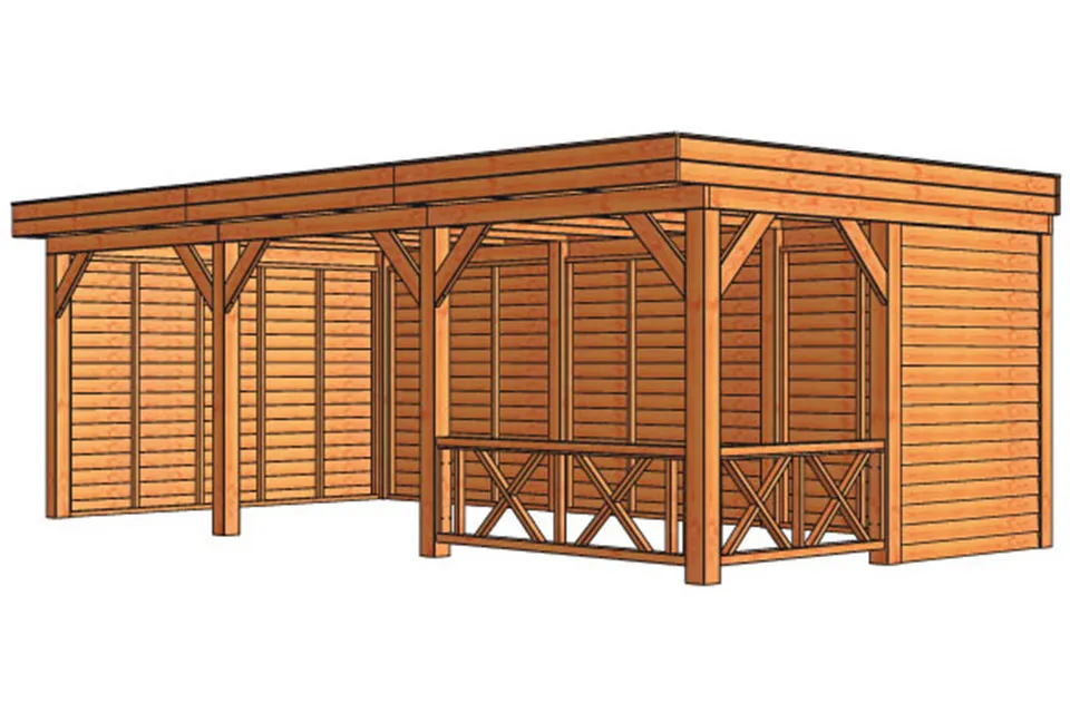 Tuinhuis / Blokhut Trendhout Buitenverblijf Mensa L 7400mm C Tuinhuis / Blokhut Trendhout Buitenverblijf Mensa L 7400mm C