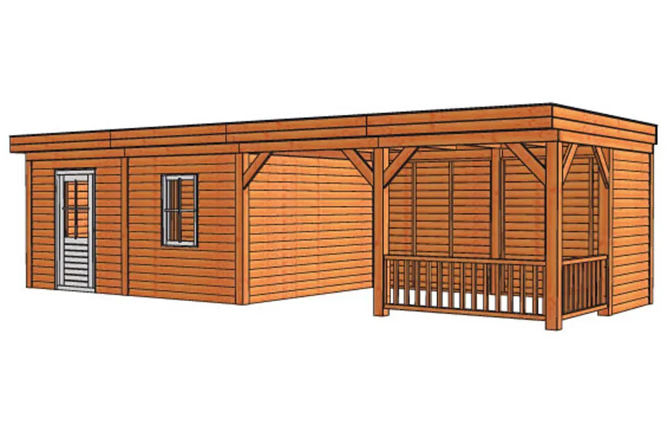 Tuinhuis / Blokhut Trendhout Buitenverblijf Mensa L 9800mm D Tuinhuis / Blokhut Trendhout Buitenverblijf Mensa L 9800mm D