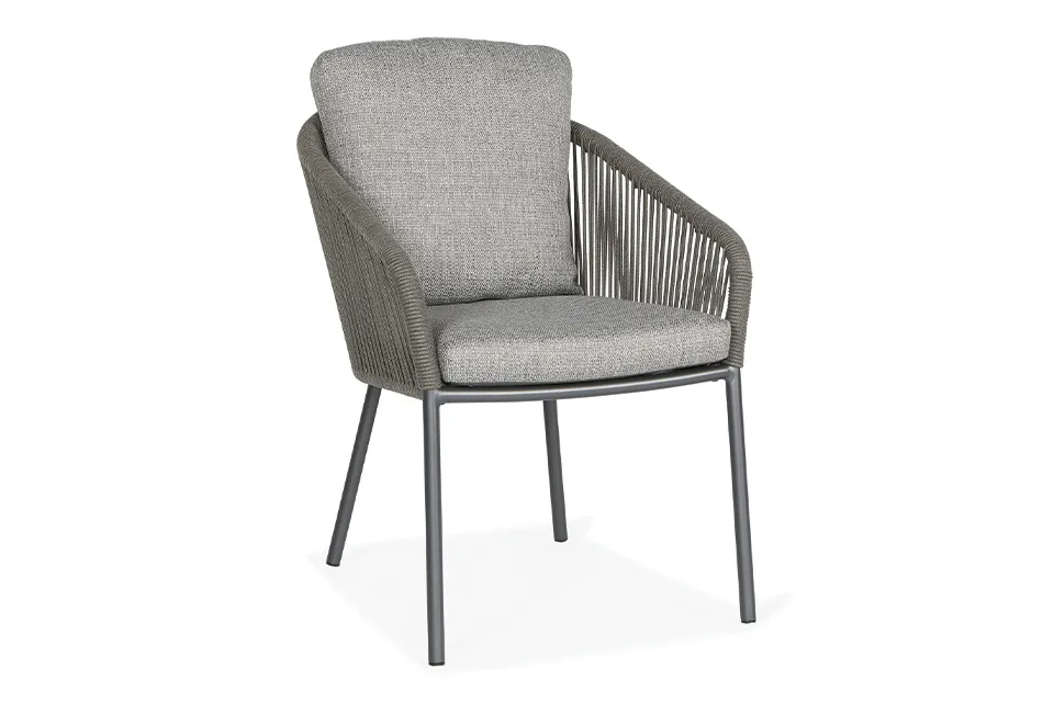 Suns Nappa dining chair fishbone weaving Light Anthracite