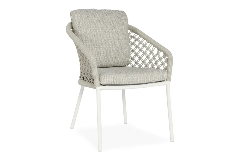 SUNS | Tuinstoel Nappa | MW | Macrame Weaving | Soft Grey Mixed Weave