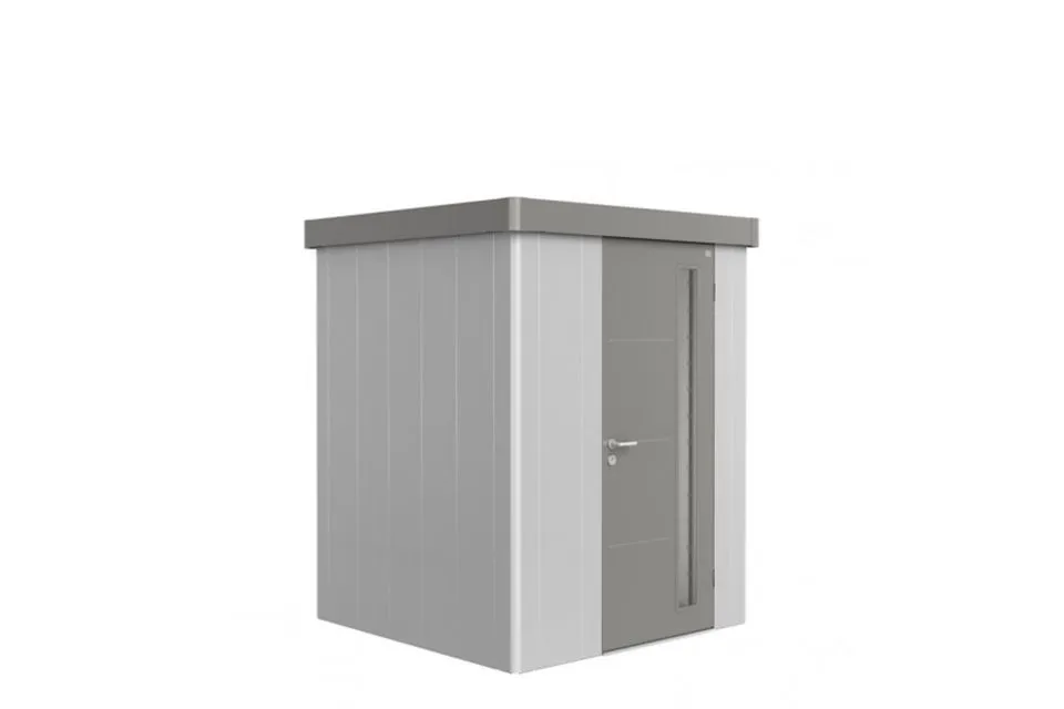 Biohort | Berging Neo 1A Variant 1.2 | Enkele Deur | Wanden Zilver-Metallic - Dak Kwartsgrijs-Metall