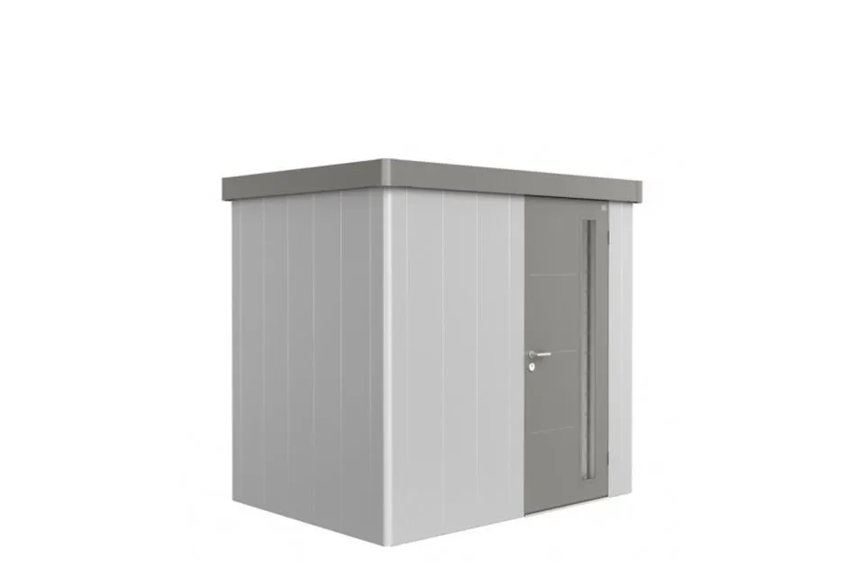 Biohort | Berging Neo 1B Variant 1.2 | Enkele Deur | Wanden Zilver-Metallic - Dak Kwartsgrijs-Metall