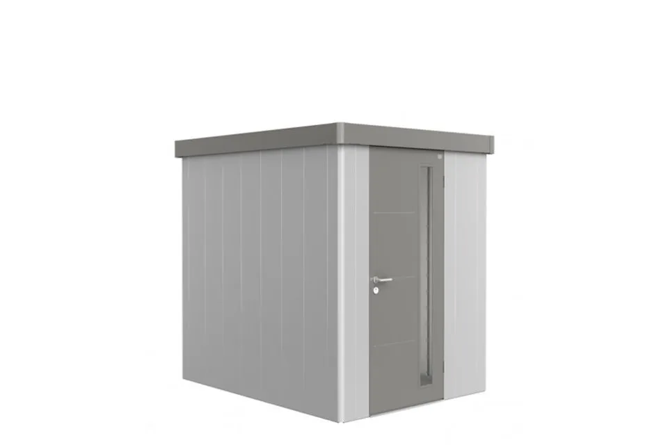 Biohort | Berging Neo 2A Variant 1.2 | Enkele Deur | Wanden Zilver-Metallic - Dak Kwartgrijs-Metalli