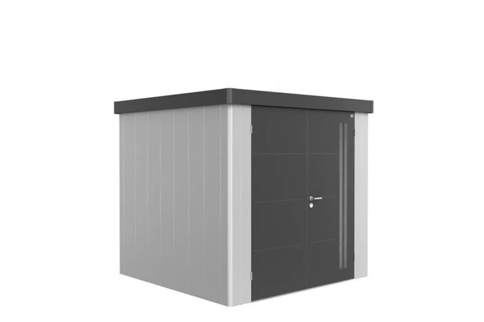 Biohort | Berging Neo 2B Variant 1.3 | Dubbele Deur | Wanden Zilver-Metallic - Dak Donkergrijs-Metal